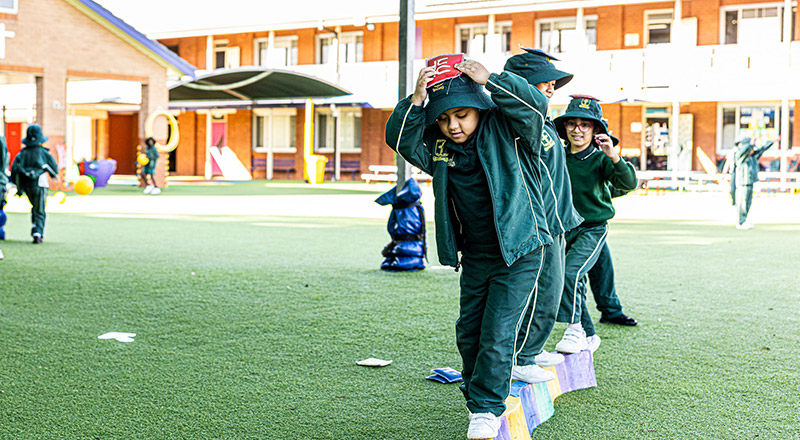 Students outside at St Aidan's Catholic Primary School Rooty Hill