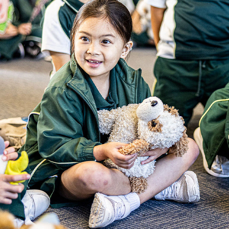 St Aidan's Catholic Primary School Rooty Hill girl with teddy bear