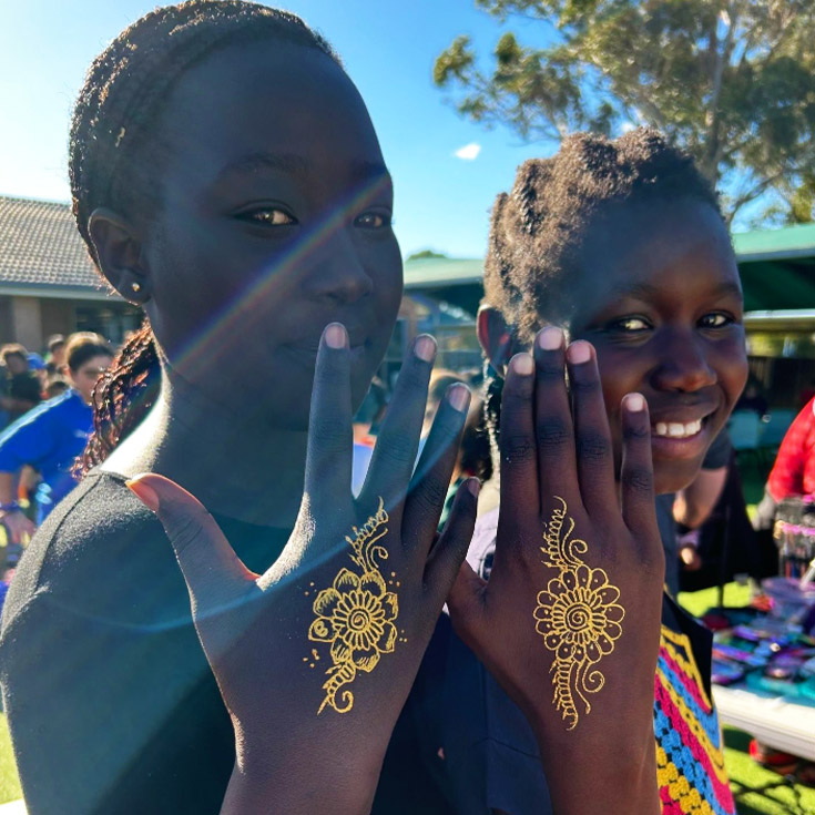 Students from St Aidan's Catholic Primary School Rooty Hill participating in International Day