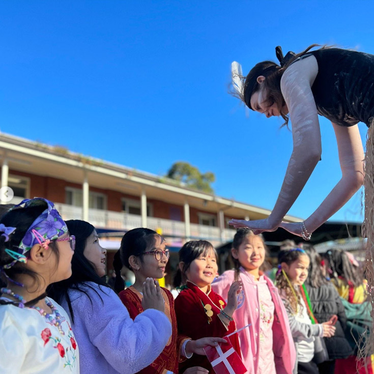 Students from St Aidan's Catholic Primary School Rooty Hill participating in International Day